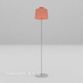 3D-Modell der Stehlampe mit rotem Schirm