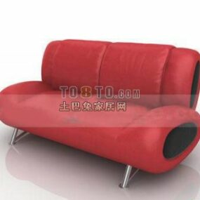 Μοντέρνο 3d μοντέλο διπλού καναπέ με κυρτή επένδυση