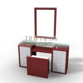 Computer skrivebord antik træbord 3d model