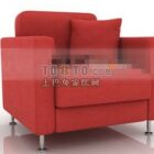 Czerwona sofa model 3d.