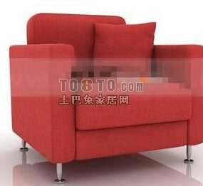 Red Sofa Armchair 3d model