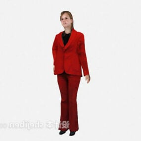 Kadın İçin Kırmızı Takım Elbise 3D model