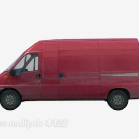 Red Van Car 3d-modell