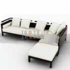 أريكة مقطعية صينية بإطار خشبي