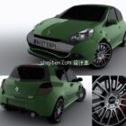 Зеленый спортивный автомобиль Renault Clio