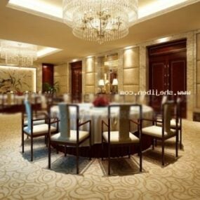 Luxury Restaurant Room Interior Scene 3d model