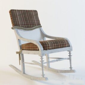 American Wood Rocking Chair V1 3d model