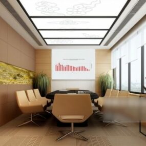 Modelo 3D de sala de reuniões elegante