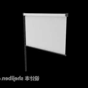 Modelo 3d decorativo de cortina branca de quarto