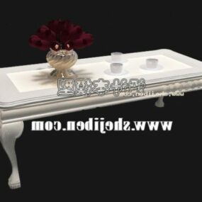 प्राचीन सफेद कॉफी टेबल शानदार शैली 3डी मॉडल