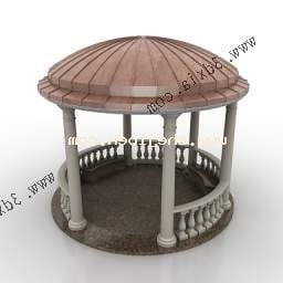 Round Landscape Pavilion 3d model
