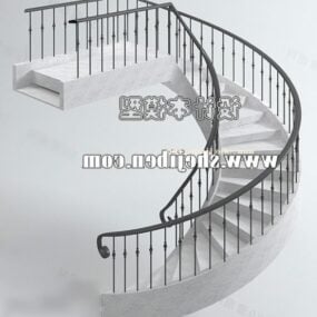 نموذج الدرج الدائري ثلاثي الأبعاد