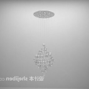 Pyöreä Crystal Ceiling Kattokruunu 3D-malli