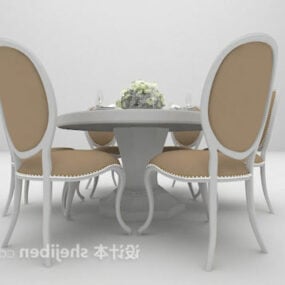 Elegant Classic Round Table Chair 3d model