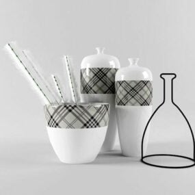 Set Of Ceramic Vase V1 3d model
