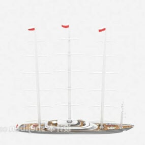 现代帆船3d模型