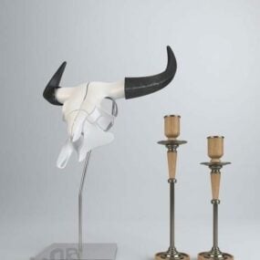 Sheep Sculpture With Candlestick 3d model