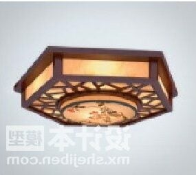 3d модель китайського стельового світильника Hexagon