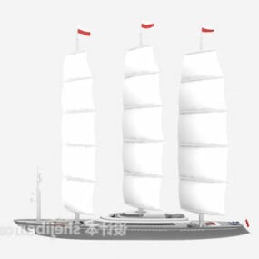 Sejlbåd stort skib 3d-model