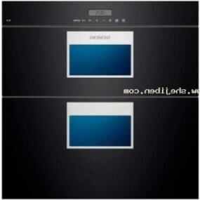 Modern Dual Kitchen Oven With Label 3d model