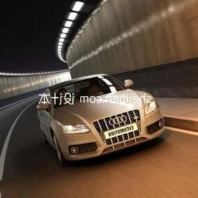 Hopeinen Audi Sedan Car 3D-malli