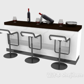 Bar simple avec chaise modèle 3D