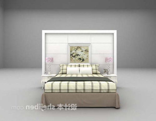 European Double Bed With Back Decor