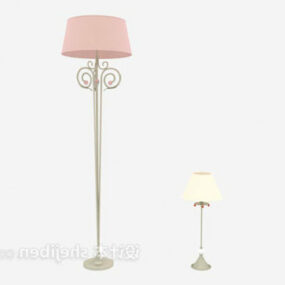 European Antique Floor Lamp Set 3d model