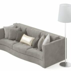 European Modern Three Person Sofa Upholstery 3d model