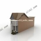 نموذج منزل بسيط ثلاثي الأبعاد.