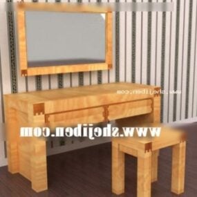 Simple Wood Dresser Bedroom Furniture 3d model