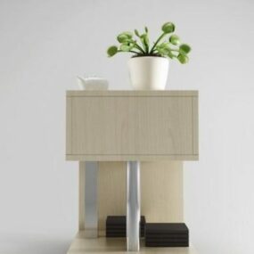 Indoor Modern Bedside Table 3d model