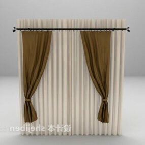 Simple Modern Curtain Two Layers 3d model
