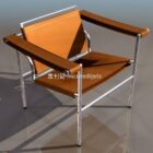 Simple outdoor lounge chair 3d model .