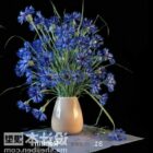 青い花のシンプルなポット