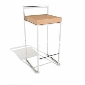 Stainless Steel Simple Bar Chair 3d modell