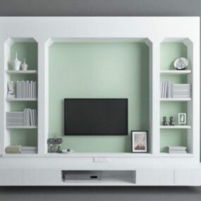 シンプルなスタイルのテレビウォールキャビネット3Dモデル