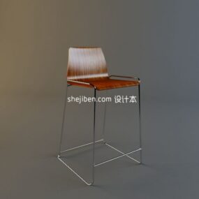 Coffee Chair Plastic Back 3d model