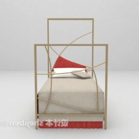 Single Poster Bed 3d model