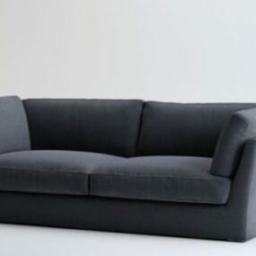 Loveseat Sofa Blue Fabric 3d model