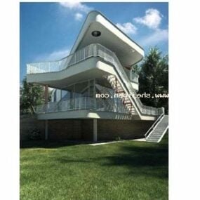 Model Bangunan Villa Modernisme 3d