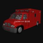 3D-model van een kleine brandweerwagen.