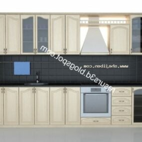 Mobile da cucina con isola modello 3d