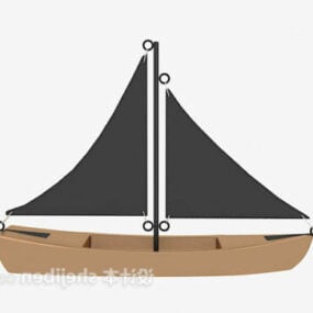 דגם תלת מימד של סירת מפרש קטנה