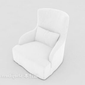 White Fabric Sofa 3d model