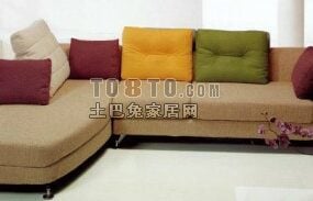 Mẫu ghế sofa bọc da Carusso 3d