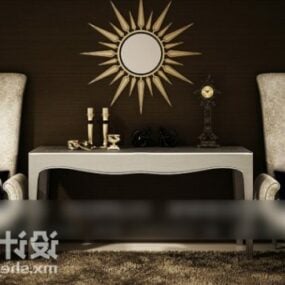 Elegant Sofa Armchair With Console Table 3d model