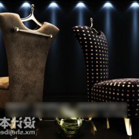 Luxury High Back Sofa 3d model