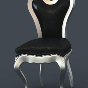 Modelo 3d de cadeira preta antiga luxuosa