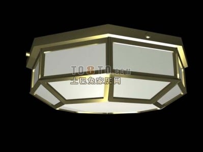 Ceiling Lamp With Gold Frame